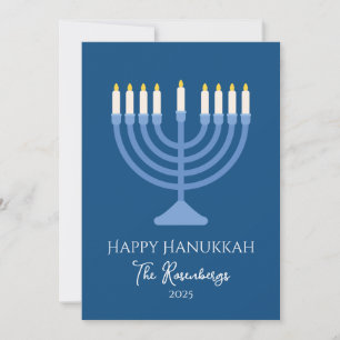 Elegant Modern Hanukkah Menorah Feiertagskarte