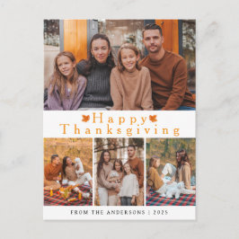 Elegant Modern Happy Thanksgiving Autumn Photo Feiertagspostkarte