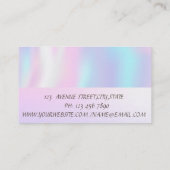 Elegant modern,holografisch,Confetti,Nagelpolnisch Visitenkarte (Rückseite)