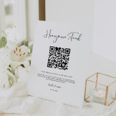 Elegant & Modern Honeymoon-Fonds QR-Code Sockelschild