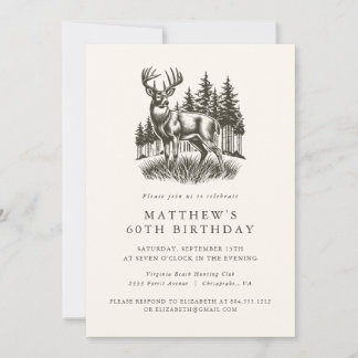 Elegant Modern Hunter Birthday Party Einladung