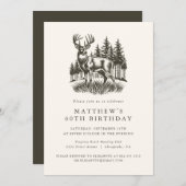 Elegant Modern Hunter Birthday Party Einladung (Vorne/Hinten)