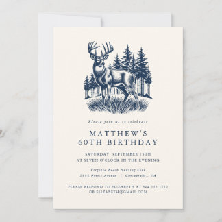Elegant Modern Hunter Birthday Party  Invitation Einladung