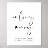Elegant & modern In liebevollem Gedächtnis Hochzei Poster (Vorne)