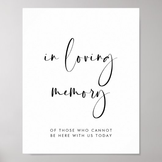 Elegant & modern In liebevollem Gedächtnis Hochzei Poster (Vorne)