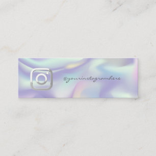 Elegant modern,Instagram Social Media Holographisc Mini Visitenkarte