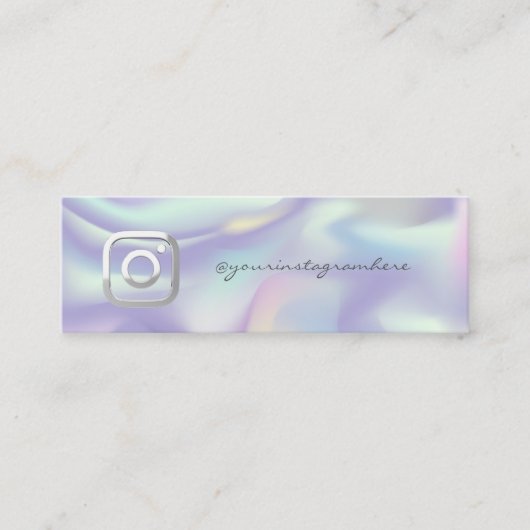 Elegant modern,Instagram Social Media Holographisc Mini Visitenkarte (Vorderseite)