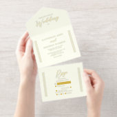 Elegant Modern Ivory Minimalist Wedding All-in-One-Einladung (Abreißstreifen)