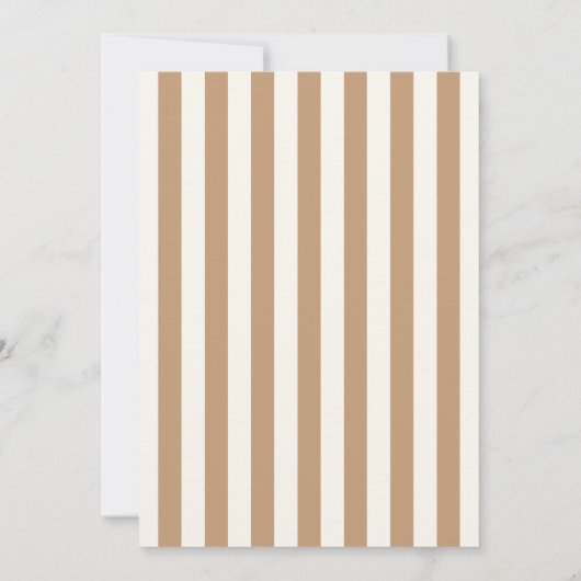 Elegant Modern Ivory Tan Striped Wedding Einladung (Rückseite)