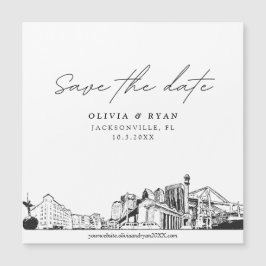 Elegant Modern Jacksonville Save the Date Magnet