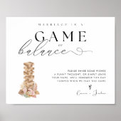 Elegant Modern Jenga Gästebuch Wedding Sign (Vorne)