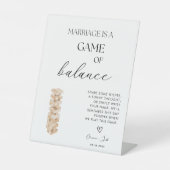 Elegant Modern Jenga Gästebuch Wedding Sign Sockelschild (Vorderseite)