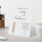 Elegant Modern Jenga Gästebuch Wedding Sign Sockelschild (In SItu)