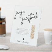 Elegant Modern Jenga Gästebuch Wedding Sign Sockelschild (In SItu)