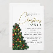 Elegant Modern Joy Christmas Party Einladung (Vorne/Hinten)