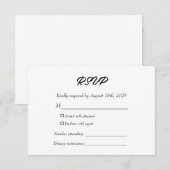 Elegant Modern Kindly Reply Black and White Formal RSVP Karte (Vorne/Hinten)