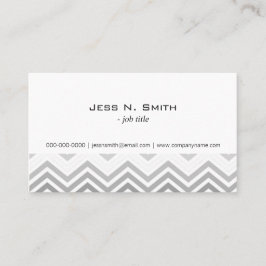 Elegant, modern, klassisch grau-weiß Zickzack Visitenkarte