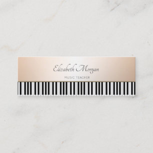 Elegant Modern, Klaviertasten, Musiklehrer Mini Visitenkarte
