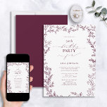 Elegant Modern Leaf Burgund 50. Geburtstag Einladung<br><div class="desc">Feiern Sie einen besonderen Meilenstein mit unserer eleganten, modernen Leaf Burgundy 50. Geburtstagseinladung. Diese wunderschöne, raffinierte Einladung verleiht Gnade und Klasse - perfekt für die großen 5-0! In einer klassischen Bordeaux-Farbe, die durch eine handgezeichnete, weitläufige Grenze schön hervorgehoben wird, wird es sicher alle Ihre Gäste beeindrucken. Fügen Sie dem zeitlosen...</div>