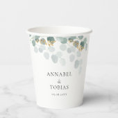 Elegant Modern Leafy Pappbecher (Rückseite)