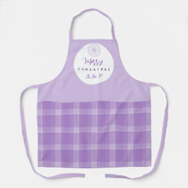 Elegant Modern Lilac Tartan Monogram Schürze