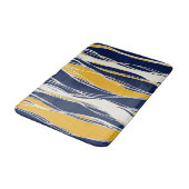 Elegant, modern, Linien, blau und gelb Badematte (Schrägansicht)