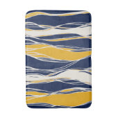 Elegant, modern, Linien, blau und gelb Badematte (Vorderseite Vertikal)