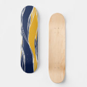 Elegant, modern, Linien, blau und gelb Skateboard (Vorderseite)
