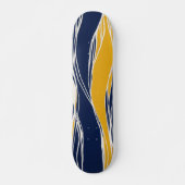 Elegant, modern, Linien, blau und gelb Skateboard (Vorne)