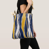 Elegant, modern, Linien, blau und gelb Tasche (Von Nahem)