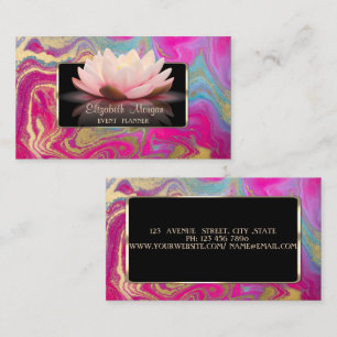 Elegant Modern, Lotus Glitter Farbiger Marmor Visitenkarte