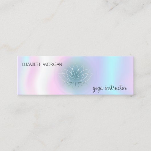 Elegant Modern Lotus Holographic Mini Visitenkarte (Vorderseite)