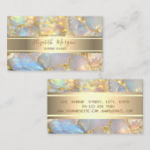 Elegant Modern Luxury Gold Stripe Opal Stone Visitenkarte (Vorne/Hinten)