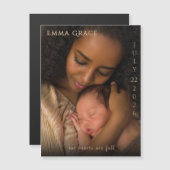 Elegant Modern Magnetic Birth Announcement  Magnetkarte (Vorne/Hinten)