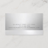 Elegant Modern Mandala Silver Luminous Visitenkarte (Rückseite)