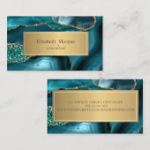 Elegant Modern Marble Gold Emerald Green Visitenkarte (Vorne/Hinten)