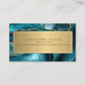 Elegant Modern Marble Gold Emerald Green Visitenkarte (Rückseite)