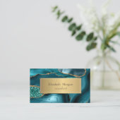 Elegant Modern Marble Gold Emerald Green Visitenkarte (Stehend Vorderseite)