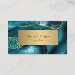 Elegant Modern Marble Gold Emerald Green Visitenkarte