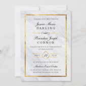 Elegant Modern Marble & Gold Wedding Einladungen (Vorderseite)