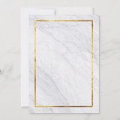 Elegant Modern Marble & Gold Wedding Einladungen (Rückseite)