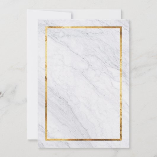 Elegant Modern Marble & Gold Wedding Einladungen (Rückseite)