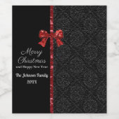 Elegant Modern Merry Christmas Design Weinetikett (Einzelnes Label)