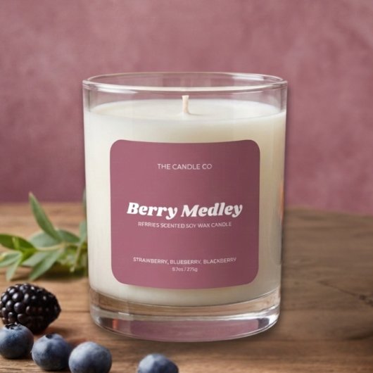 Elegant Modern Minimal Blush Pink Candle Quadratischer Aufkleber