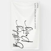 Elegant Modern Minimalist Birthday Party Banner (Vertikal)