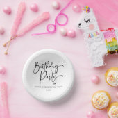 Elegant Modern Minimalist Birthday Party Pappteller (Party)