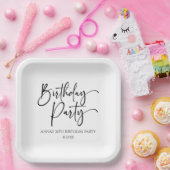 Elegant Modern Minimalist Birthday Party Pappteller (Party)