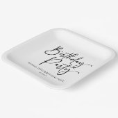 Elegant Modern Minimalist Birthday Party Pappteller (Gewinkelt)