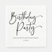 Elegant Modern Minimalist Birthday Party Serviette (Vorderseite)