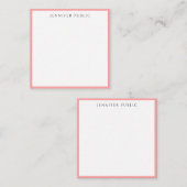 Elegant Modern Minimalist Blush Pink & White Name Mitteilungskarte (Vorne/Hinten)